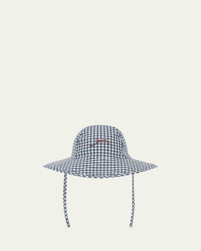 Solina Gingham-Print Swim Hat, Size 6